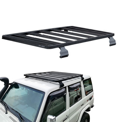 Rak atap berlapis bubuk hitam untuk LC79 Kapasitas 23,5 kg Aluminium 4WD Universal