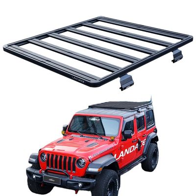 Black Powder Coat Off Road 4X4 Aksesoris Rak Atap Aluminium untuk Jeep Wrangler JL
