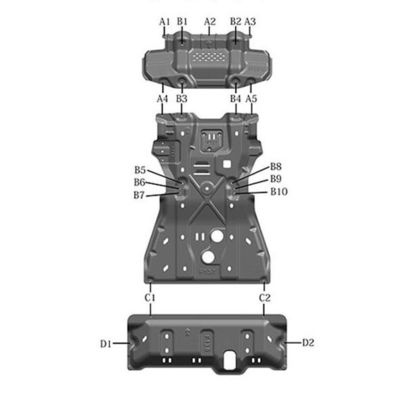 2.5mm Alloy Aluminium Di Bawah Pelindung Kendaraan Piring Pelindung Mesin untuk Toyota Fortuner