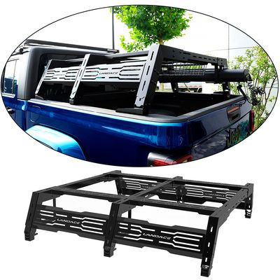 Rak Tempat Tidur Truk Universal Pickup Dapat Disesuaikan Batang Gulungan Kargo Aloi Aluminium 4X4 Off Road