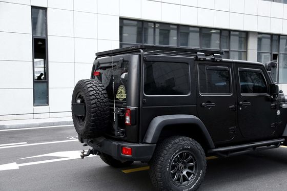 Off Road Jeep Wrangler JK Aksesoris Aluminium Alloy Flat Platform Rak Atap Hitam