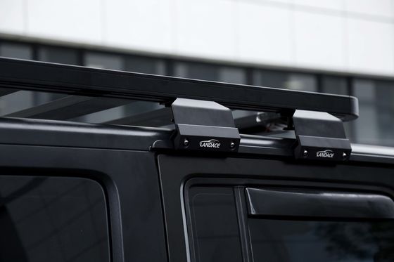 Off Road Jeep Wrangler JK Aksesoris Aluminium Alloy Flat Platform Rak Atap Hitam