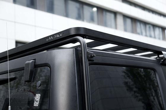 Off Road Jeep Wrangler JK Aksesoris Aluminium Alloy Flat Platform Rak Atap Hitam