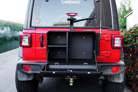 6063 Aluminium Jeep Wrangler JL JK Tail Gate Storage Box untuk Off Road Exterior Storage