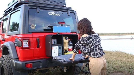 OEM/ODM yang dapat diterima 700X450X317mm Aluminium Tail Gate Storage Box untuk Jeep Wrangler JL JK