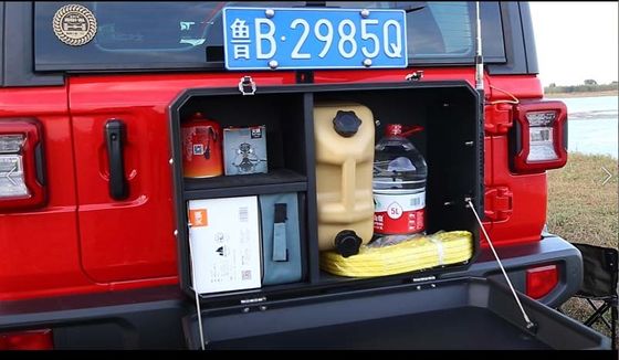 Elektroplating Off-road Aluminium Alloy Exterior Accessories untuk Jeep Wrangler JK JL JT TANK 300 Tail Gate Storage Box