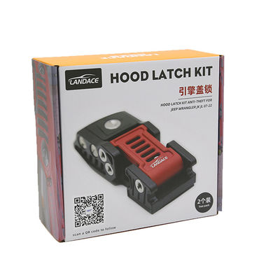 Jeep Wrangler JK JL Hitam Merah Aluminium Alloy Mesin Bonnet Buckle Hood Lock Lock Kit