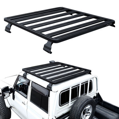 Rak atap berlapis bubuk hitam untuk LC79 Kapasitas 23,5 kg Aluminium 4WD Universal