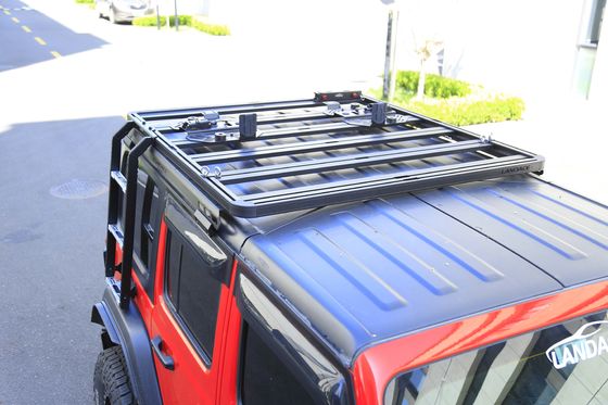 Black Universal Aluminium Roof Climbing Ladder untuk Mobil Offroad untuk Jeep Wrangler 4X4