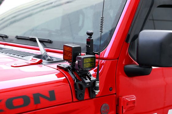 2018-2019 Jeep Wrangler JL Aluminium Hood Mount Camera Holder Dirancang dengan Lampu LED