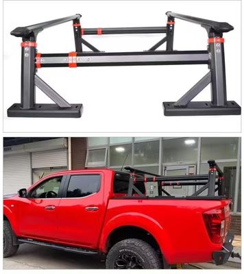 IP Authorized Design Aluminium Hitam yang terlihat ramping Powder Coated Overland Truck Bed Rack