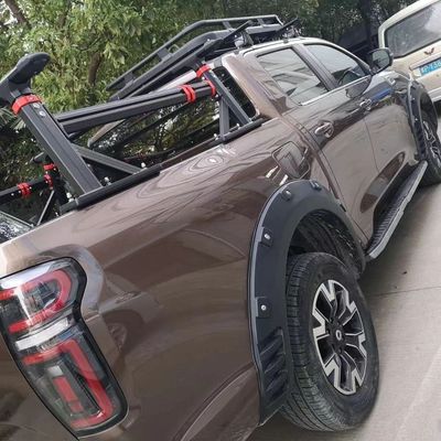 IP Authorized Design Aluminium Hitam yang terlihat ramping Powder Coated Overland Truck Bed Rack
