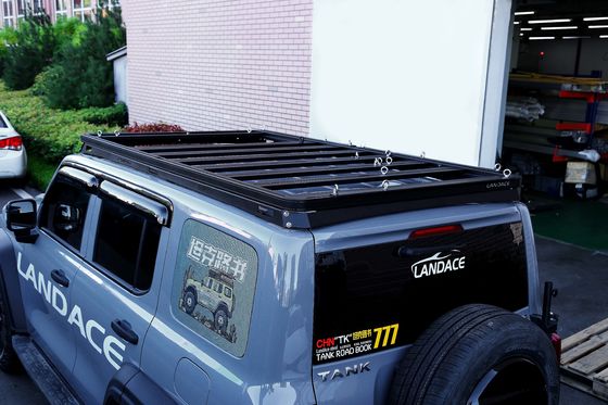 25.3KG Aluminium Alloy Low Profile Baggage Rack Basket untuk GWM Tank 300 Car Roof Carrier