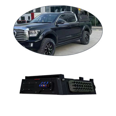 27kg Aluminium Hitam Alloy Low Bed Canopy Untuk GWM POER Pick Truck Back Cover Mobil