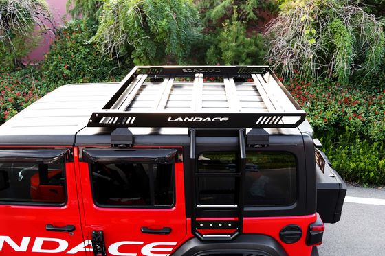 Kargo Basket Bagasi Berlapis Bubuk Hitam untuk Jeep Wrangler 4x4 Car Carrier Roof Rack