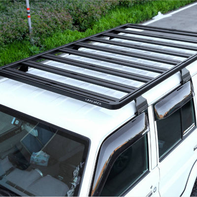 Power Coating Black Roof Baggage Rack untuk Land Cruiser LC76 Desain Unik