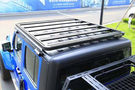 Off Road Gladiator JT Aluminium Alloy Mobil Atap Rak Cross Bar Platform 4X4 untuk Jeep 25KG
