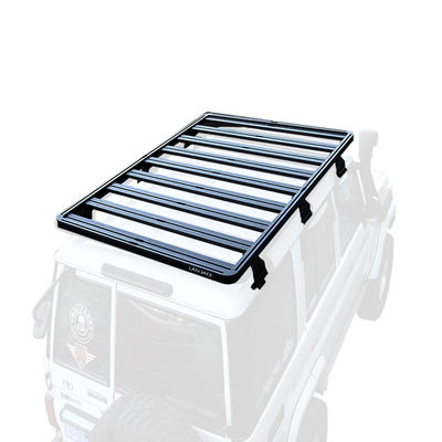 Off Road Land Cruiser LC76 Seri 4x4 Roof Rack Mount dalam Hitam AL6063 SS304 untuk Toyota