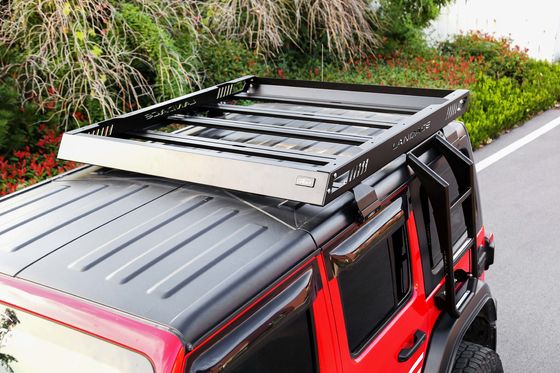 4x4 Off-road Aluminium Alloy Rak Atap Bagasi Mobil Atap Keranjang Hitam 1455*1425*113mm