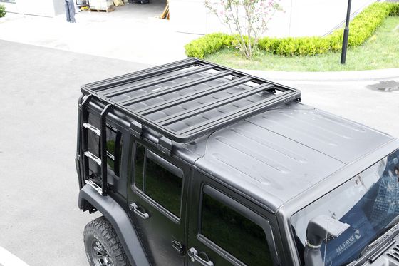 Mudah dipasang 4X4 Off Road Aluminium Roof Rack Kargo Platform Basket untuk Wrangler JK