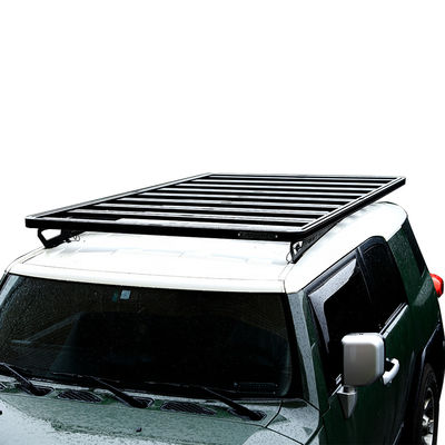 Hitam AL6063 SS304 4X4 Universal FJ Cruiser Aluminium Alloy Roof Rail Basket untuk Toyota