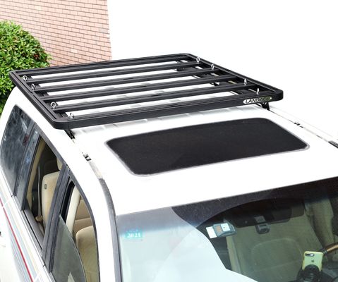 1500*1380*44mm Hitam Bagian Kendaraan Aluminium Rak Atap Platform Rak Atap Mobil untuk Toyota LC200 Pendek