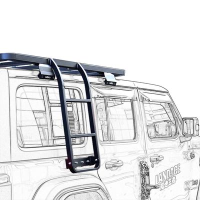 Perlindungan Dekorasi Hitam Electrophoresis Powder Coating Sahara Defender Side Ladder