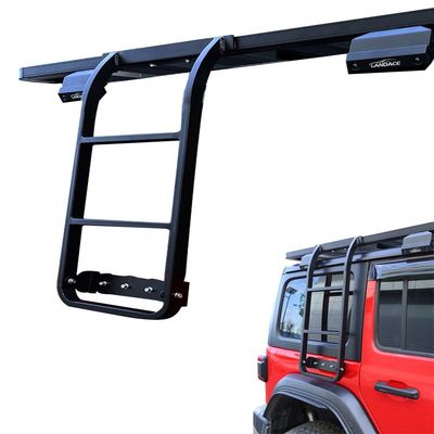 Ladder sisi stainless steel hitam yang bergaya dan fungsional untuk Jeep WranglerJL Roof Rack