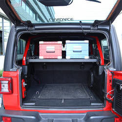 Off Road Aluminium Jeep Wrangler JL Kargo Storage Rack dengan Meja Elegan dan Praktis