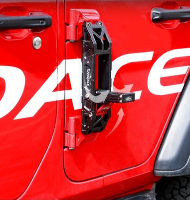 2018-2022 Wrangler Perak Hitam Mobil Lipat Pintu Sisi Kaki Pedal Peg Dukungan Langkah Sisi