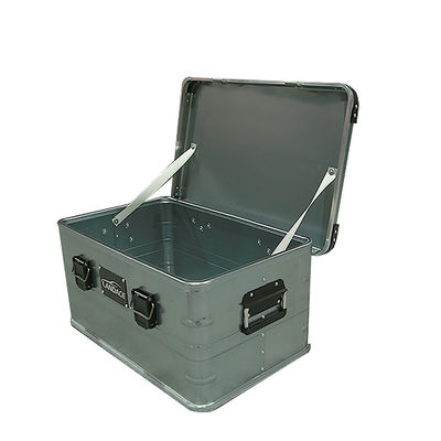 Anodise Outdoor Metal Aluminium Alloy Lunch Car Folding Box abu-abu Camping Cargo Storage Dapur Camping Box