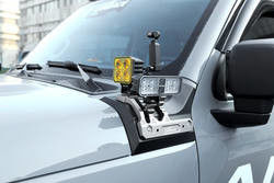 Karbon Steel Landace Black Powder Coated Light Mounting Brackets dengan CNC Machining