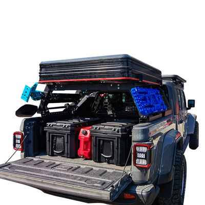 Tenda mobil Multifungsi Rak Bak Penyesuaian dan Black Powder Coating untuk 4x4 Atap Atas