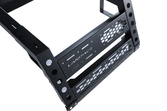 Tenda mobil Multifungsi Rak Bak Penyesuaian dan Black Powder Coating untuk 4x4 Atap Atas