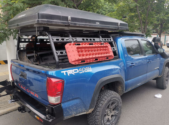 Off Road Winch Bull Bar Piring Bumper Depan dengan Lampu LED dan Mounting Tray Toyota Tocama