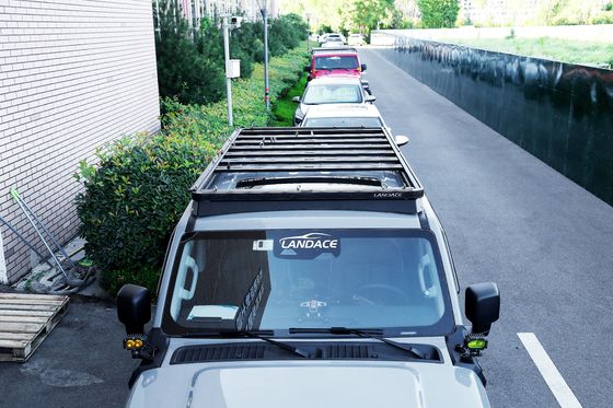 Landace Logo 4x4 Aksesoris eksterior kendaraan Aluminium Wind Fairing Roof Rack Tray Platform Luggage Bracket Untuk Tangki 300 BLACK