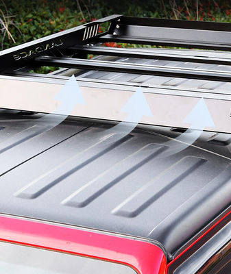 Off Road 1455*1425*113mm Aluminium Wind Fairing Roof Rack Tray Platform untuk Jeep Wrangler JL JK