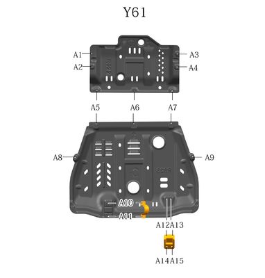 Hitam 4x4 Aksesoris eksterior Aluminium Alloy Nissan Patrol Y61 Skid Plate Engine Guard Plate Perlindungan bawah tubuh