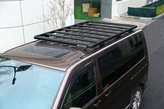 Rak atap mobil aluminium hitam untuk Volkswagen Multivan 4x4 Aksesoris eksterior kendaraan