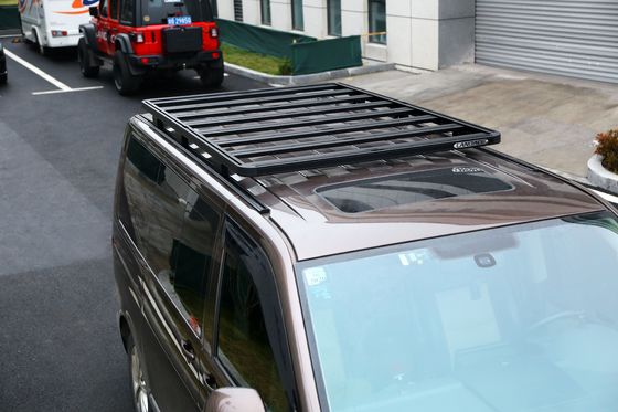 Rak atap mobil aluminium hitam untuk Volkswagen Multivan 4x4 Aksesoris eksterior kendaraan