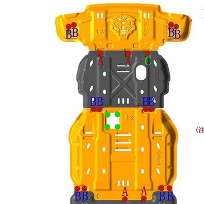 OEM Diterima Mangan-Aluminium Alloy RAM 3D Di Bawah Kendaraan Perisai Chassis Skid Plate