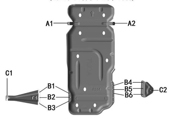 Bubuk Lapisan Nissan Navara Di Bawah Kendaraan Perisai Mesin Penjaga Transfer Case 3D Skid Plate