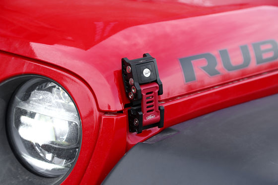 Jeep Wrangler JK JL 2007 Heavy Duty Black Aluminium Hood Lock Kit Set dengan Bendera AS