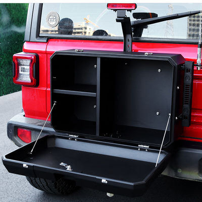 2021- Jeep Wrangler Hitam Aluminium Alloy Powder Coated Pintu Sisi Belakang Di Luar Kotak Penyimpanan