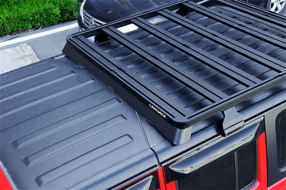 Jeep Wrangler 2008-2013 1500*1425*55mm Powder Coating Flat Roof Racks dengan Side Ladder