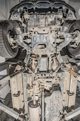 Bagian depan mesin Base Skid Plate Engine Bay Skid Plate Case Chassis Guard Board untuk Toyota