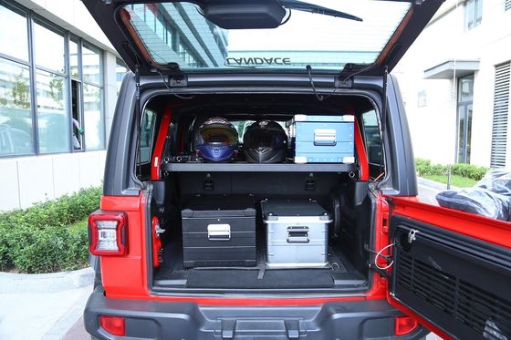 Permukaan lapisan bubuk yang kokoh dan mudah dipasang Rak untuk area kargo belakang Jeep Wrangler