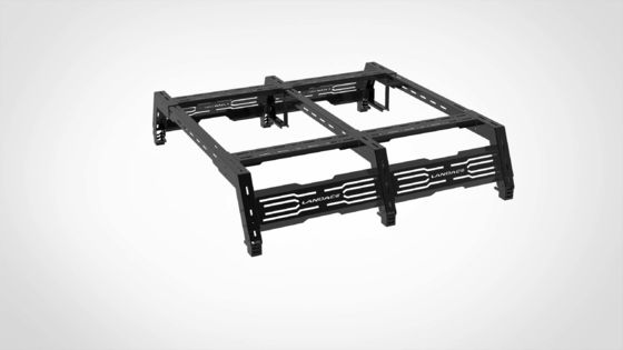 Off Road 4X4 Aluminium Alloy Cargo Roll Bar Roof Mount Disesuaikan untuk Truk Bed Rack