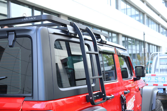 Platform Rak Atap Tangga Sisi Langsung untuk Jeep Wrangler JL Custom Black Powder Coating