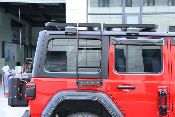 Platform Rak Atap Tangga Sisi Langsung untuk Jeep Wrangler JL Custom Black Powder Coating